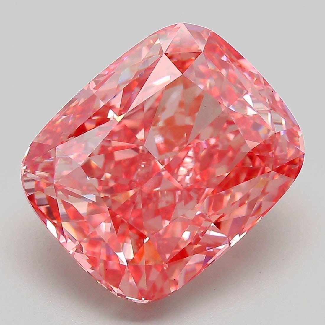 Loose Diamond - CUSHION MODIFIED 9.3ct Fancy Vivid Pink VVS2: Loose Diamond - CUSHION MODIFIED 9.3ct Fancy Vivid Pink VVS2 Source: This is a real non-mined Diamond that has been grown in a lab Shape: CUSHION MODIFIED Carats: 9.3 Color: Fancy Vivid Pink Certifica