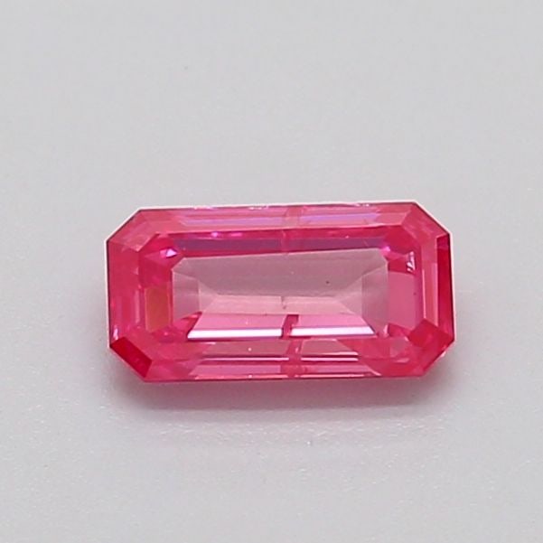 Loose Diamond - EMERALD 0.45ct Fancy Vivid Pink I1: Loose Diamond - EMERALD 0.45ct Fancy Vivid Pink I1 Source: This is a real non-mined Diamond that has been grown in a lab Shape: EMERALD Carats: 0.45 Color: Fancy Vivid Pink Certification: IGI Video:
