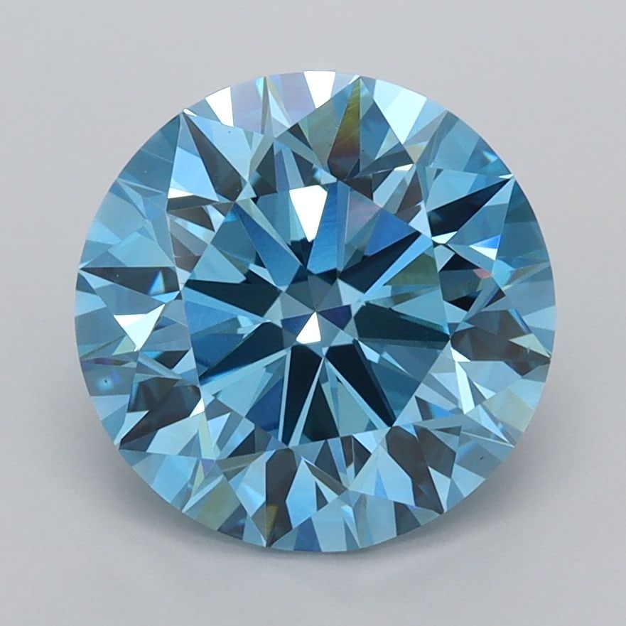 Ideal Loose Diamond - ROUND 2.85ct Fancy Vivid Blue VVS2: Ideal Loose Diamond - ROUND 2.85ct Fancy Vivid Blue VVS2 Source: This is a real non-mined Diamond that has been grown in a lab Shape: ROUND Carats: 2.85 Color: Fancy Vivid Blue Certification: IGI Vide