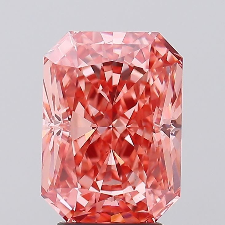 Loose Diamond - RADIANT 4.26ct Fancy Vivid Pink VS1: Loose Diamond - RADIANT 4.26ct Fancy Vivid Pink VS1 Source: This is a real non-mined Diamond that has been grown in a lab Shape: RADIANT Carats: 4.26 Color: Fancy Vivid Pink Certification: IGI Video:
