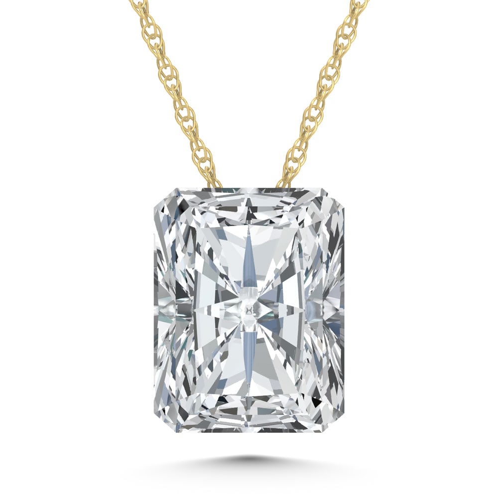 14K Yellow Gold Lab Grown Diamond 1 Ct.Tw. Elongated Radiant Slider Pendant (1 of 4)