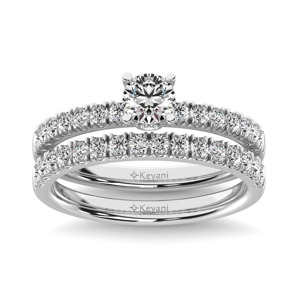 Diamond 1 Ct.Tw. Bridal Ring in 14K White Gold: Diamond 1 Ct.Tw. Bridal Ring in 14K White Gold 14k White Gold Stone Color: G-h Stone Clarity: Si2 Each ring is presented in standard size 6.5. Complimentary resizing is available between sizes 510 (in
