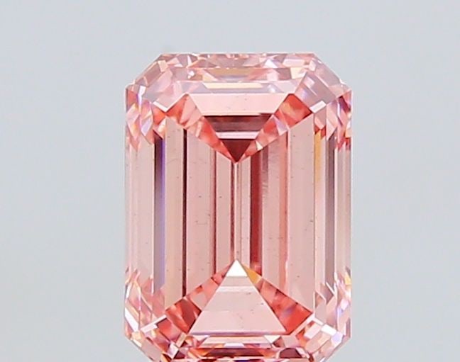 Loose Diamond - EMERALD 2.54ct Fancy Vivid Pink VS2: Loose Diamond - EMERALD 2.54ct Fancy Vivid Pink VS2 Source: This is a real non-mined Diamond that has been grown in a lab Shape: EMERALD Carats: 2.54 Color: Fancy Vivid Pink Certification: IGI Video: