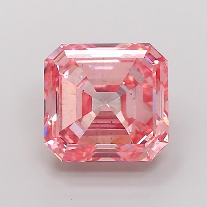 Loose Diamond - ASSCHER 5.74ct Fancy Vivid Pink SI1: Loose Diamond - ASSCHER 5.74ct Fancy Vivid Pink SI1 Source: This is a real non-mined Diamond that has been grown in a lab Shape: ASSCHER Carats: 5.74 Color: Fancy Vivid Pink Certification: IGI Video: