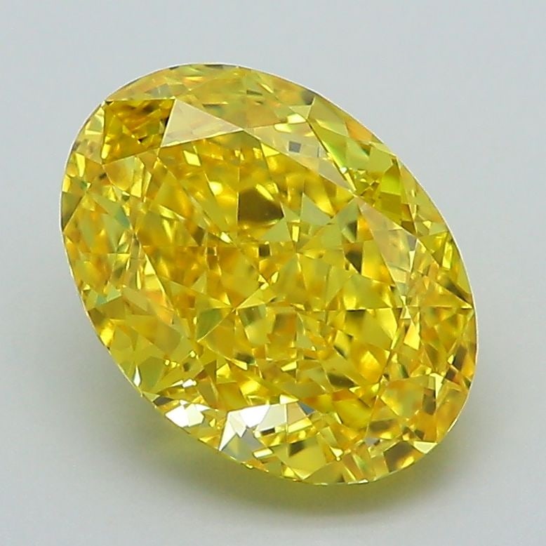 Loose Diamond - OVAL 2.5ct Fancy Vivid Yellow VVS2: Loose Diamond - OVAL 2.5ct Fancy Vivid Yellow VVS2 Source: This is a real non-mined Diamond that has been grown in a lab Shape: OVAL Carats: 2.5 Color: Fancy Vivid Yellow Certification: IGI Video: