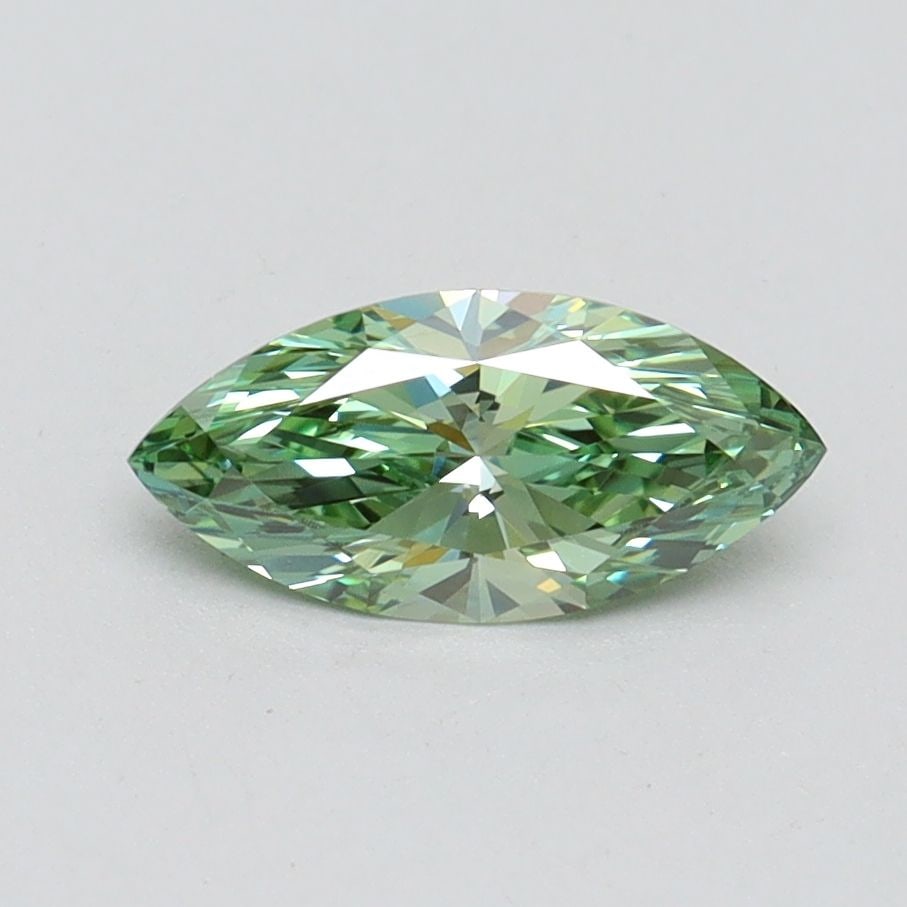 Loose Diamond - MARQUISE 0.7ct Fancy Vivid Green VVS2: Loose Diamond - MARQUISE 0.7ct Fancy Vivid Green VVS2 Source: This is a real non-mined Diamond that has been grown in a lab Shape: MARQUISE Carats: 0.7 Color: Fancy Vivid Green Certification: IGI Vide