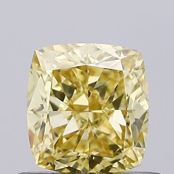 Loose Diamond - CUSHION MODIFIED 0.72ct Fancy Intense Yellow VVS2: Loose Diamond - CUSHION MODIFIED 0.72ct Fancy Intense Yellow VVS2 Source: This is a real non-mined Diamond that has been grown in a lab Shape: CUSHION MODIFIED Carats: 0.72 Color: Fancy Intense Yellow