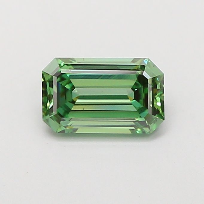 Loose Diamond - EMERALD 1.01ct Fancy Vivid Green VS2: Loose Diamond - EMERALD 1.01ct Fancy Vivid Green VS2 Source: This is a real non-mined Diamond that has been grown in a lab Shape: EMERALD Carats: 1.01 Color: Fancy Vivid Green Certification: IGI Video