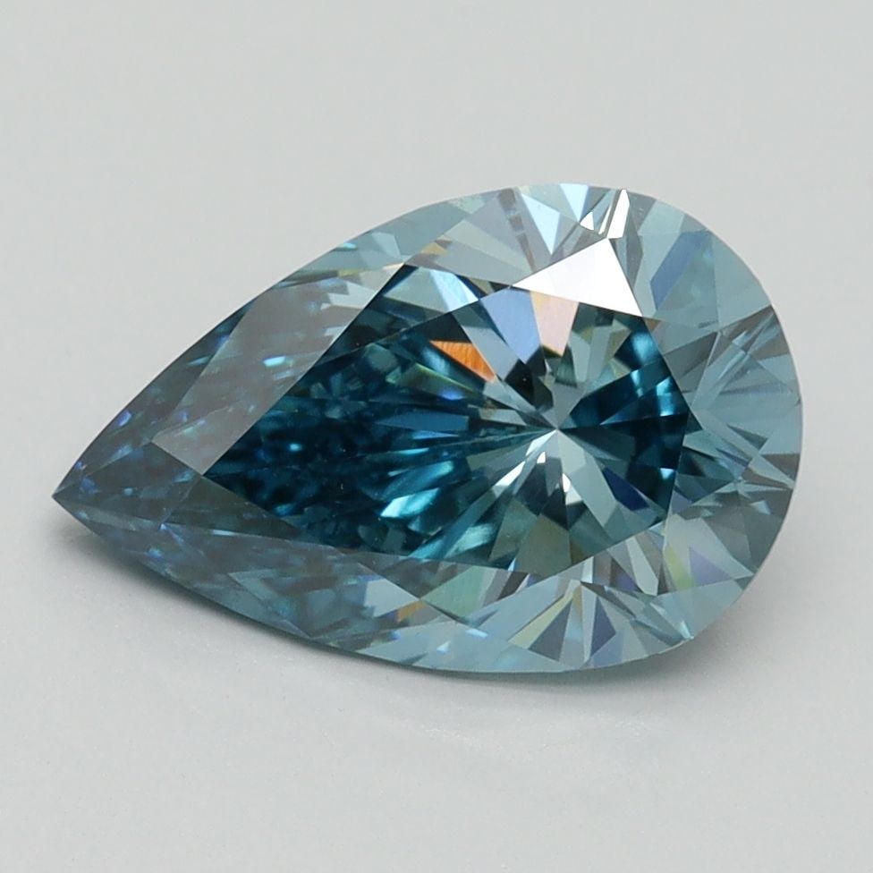 Loose Diamond - PEAR 2.24ct Fancy Vivid Blue VS1: Loose Diamond - PEAR 2.24ct Fancy Vivid Blue VS1 Source: This is a real non-mined Diamond that has been grown in a lab Shape: PEAR Carats: 2.24 Color: Fancy Vivid Blue Certification: IGI Video: