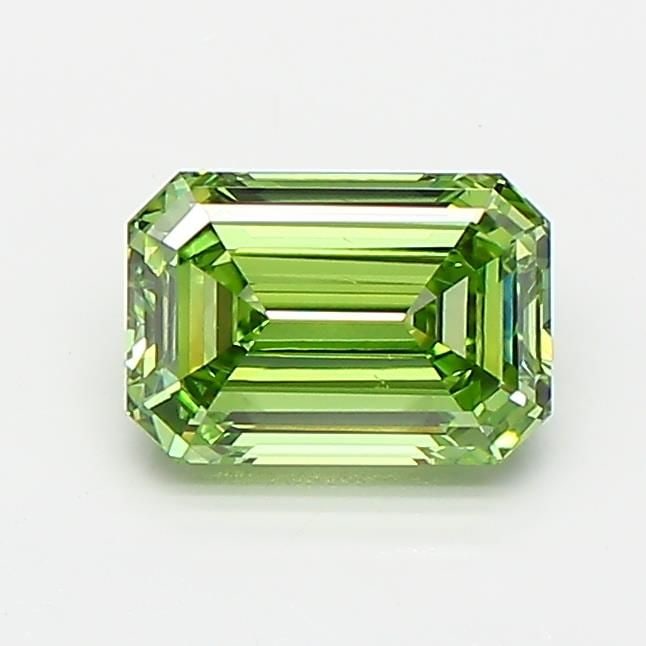 Loose Diamond - EMERALD 0.84ct Fancy Vivid Green VS2: Loose Diamond - EMERALD 0.84ct Fancy Vivid Green VS2 Source: This is a real non-mined Diamond that has been grown in a lab Shape: EMERALD Carats: 0.84 Color: Fancy Vivid Green Certification: IGI Video