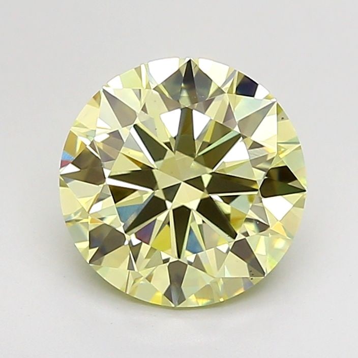Loose Diamond - ROUND 2.5ct Fancy Light Yellow VS1: Loose Diamond - ROUND 2.5ct Fancy Light Yellow VS1 Source: This is a real non-mined Diamond that has been grown in a lab Shape: ROUND Carats: 2.5 Color: Fancy Light Yellow Certification: IGI Video: