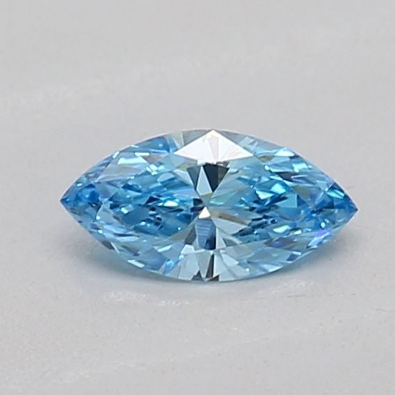 Loose Diamond - MARQUISE 0.14ct Fancy Vivid Blue VS1: Loose Diamond - MARQUISE 0.14ct Fancy Vivid Blue VS1 Source: This is a real non-mined Diamond that has been grown in a lab Shape: MARQUISE Carats: 0.14 Color: Fancy Vivid Blue Certification: IGI PLEAS