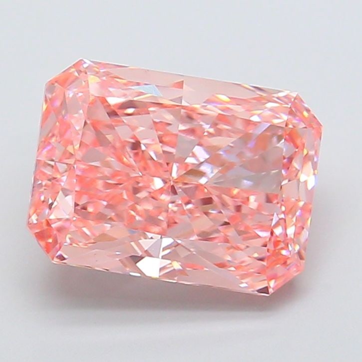 Loose Diamond - RADIANT 4.35ct Fancy Vivid Pink VS1: Loose Diamond - RADIANT 4.35ct Fancy Vivid Pink VS1 Source: This is a real non-mined Diamond that has been grown in a lab Shape: RADIANT Carats: 4.35 Color: Fancy Vivid Pink Certification: IGI Video: