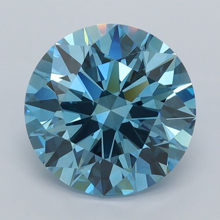 Loose Diamond - ROUND 1.99ct Fancy Vivid Blue VVS2: Loose Diamond - ROUND 1.99ct Fancy Vivid Blue VVS2 Source: This is a real non-mined Diamond that has been grown in a lab Shape: ROUND Carats: 1.99 Color: Fancy Vivid Blue Certification: IGI Video:
