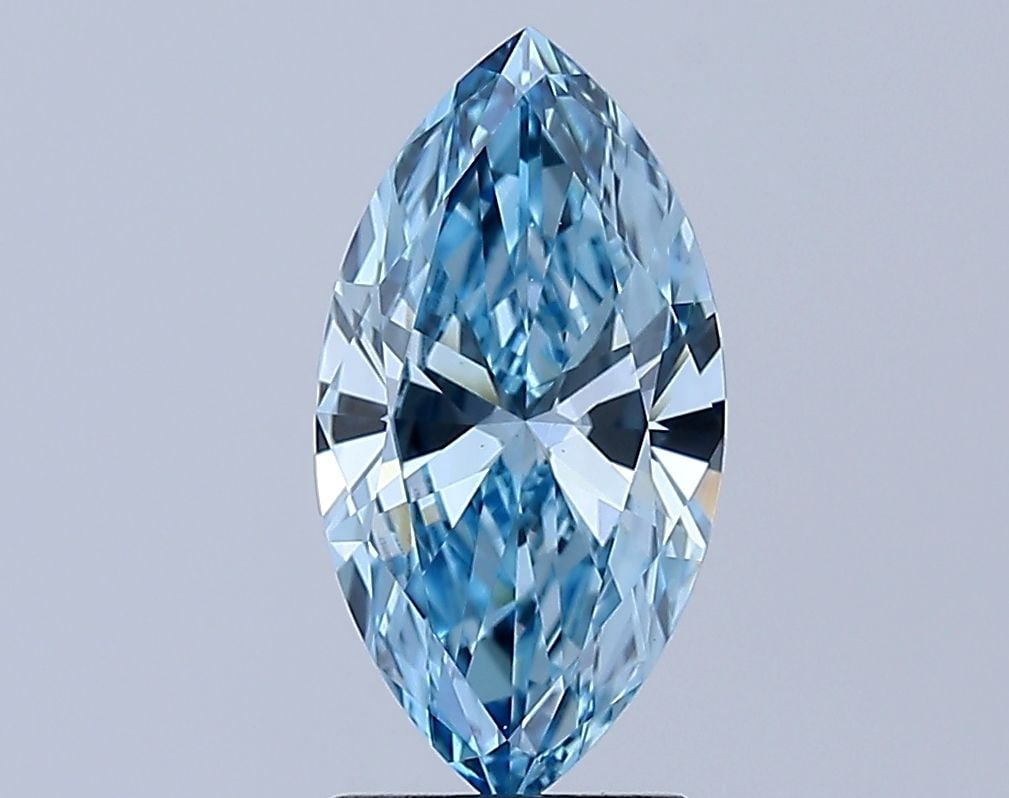 Loose Diamond - MARQUISE 1.65ct Fancy Vivid Blue VS1: Loose Diamond - MARQUISE 1.65ct Fancy Vivid Blue VS1 Source: This is a real non-mined Diamond that has been grown in a lab Shape: MARQUISE Carats: 1.65 Color: Fancy Vivid Blue Certification: IGI Video