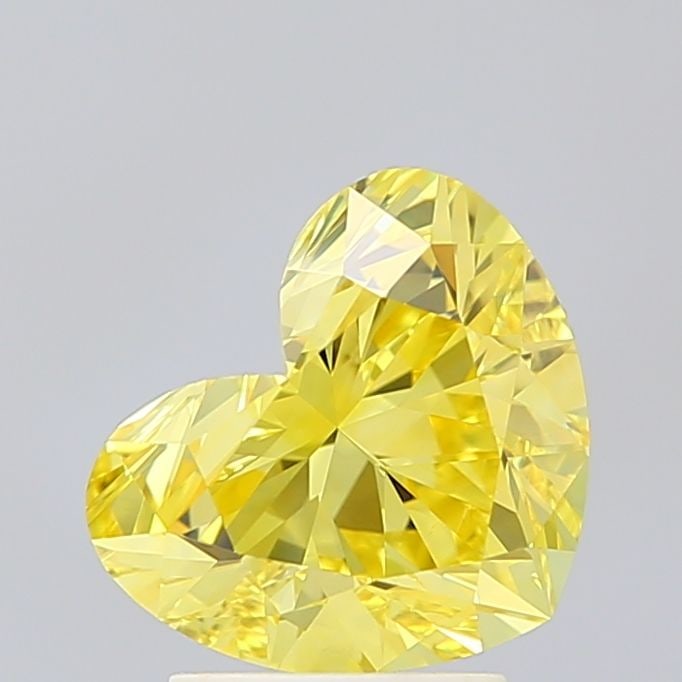 Loose Diamond - HEART 2.61ct Fancy Vivid Yellow VS1: Loose Diamond - HEART 2.61ct Fancy Vivid Yellow VS1 Source: This is a real non-mined Diamond that has been grown in a lab Shape: HEART Carats: 2.61 Color: Fancy Vivid Yellow Certification: IGI Video: