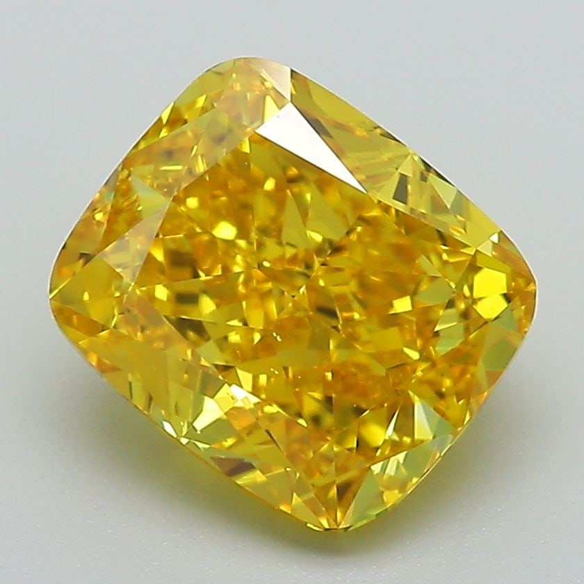 Loose Diamond - CUSHION MODIFIED 3.16ct Fancy Vivid Yellow VS2: Loose Diamond - CUSHION MODIFIED 3.16ct Fancy Vivid Yellow VS2 Source: This is a real non-mined Diamond that has been grown in a lab Shape: CUSHION MODIFIED Carats: 3.16 Color: Fancy Vivid Yellow Cert