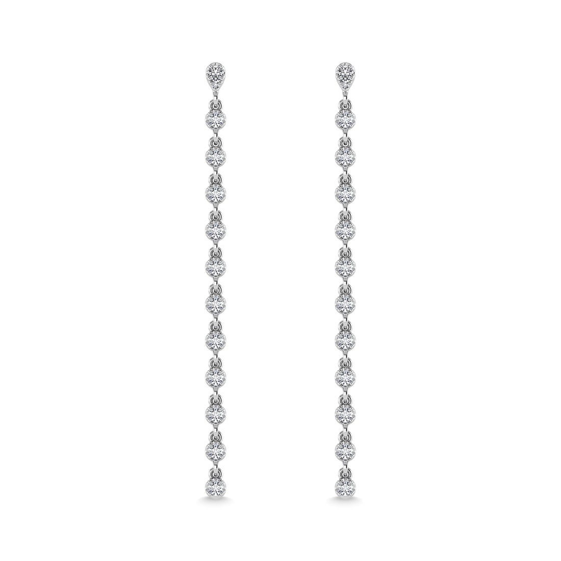 14K White Gold Diamond 3/4 Ct.Tw. Dangle Earrings: 14K White Gold Diamond 3/4 Ct.Tw. Dangle Earrings 14k White Gold Stone Color: G-h Stone Clarity: I1-i2 This item may take 2-5 weeks for shipping. PLEASE NOTE: Framed, Large, or heavy items do not have