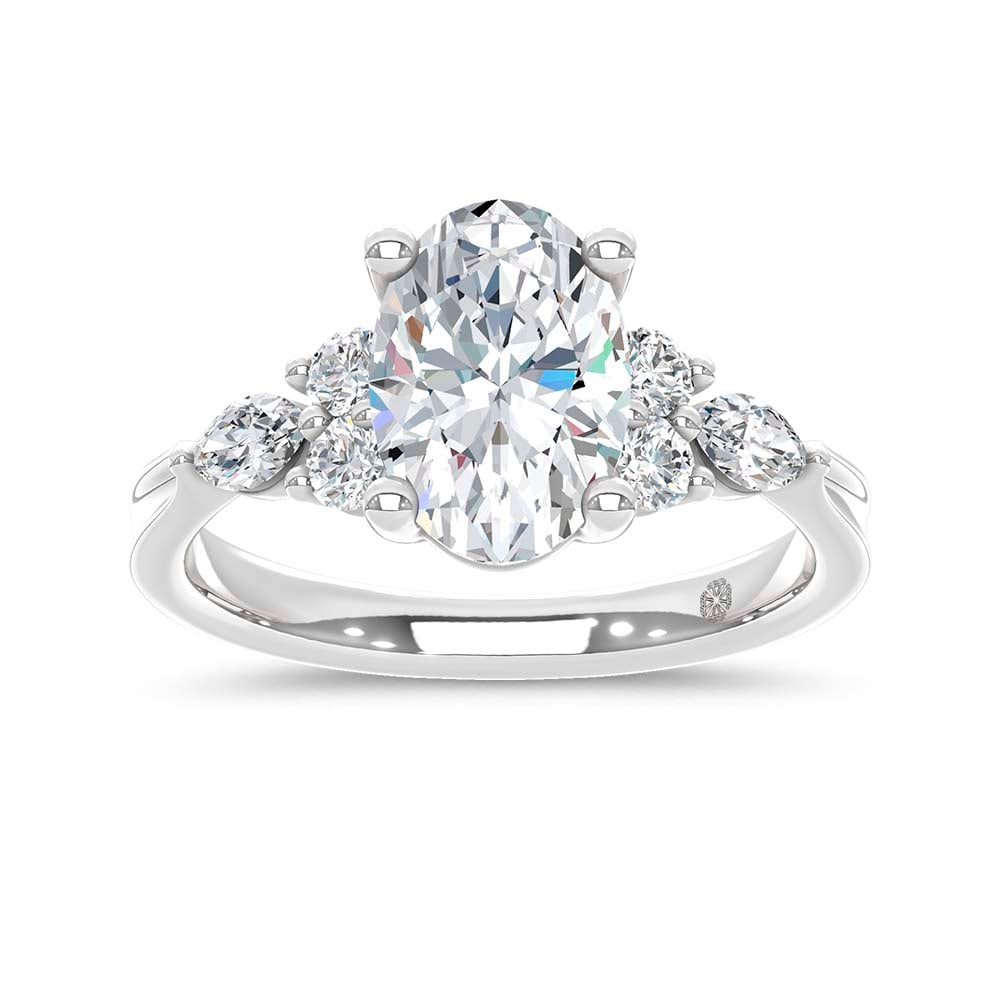 14K White Gold Lab Grown Diamond 2 1/2 Ct.T. Enagagement Ring (IGI Certified Center 2ct): 14K White Gold Lab Grown Diamond 2 1/2 Ct.T. Enagagement Ring (IGI Certified Center 2ct) 14k White Gold Stone Color: D-f Stone Clarity: Vs Each ring is presented in standard size 6.5. Complimentary re