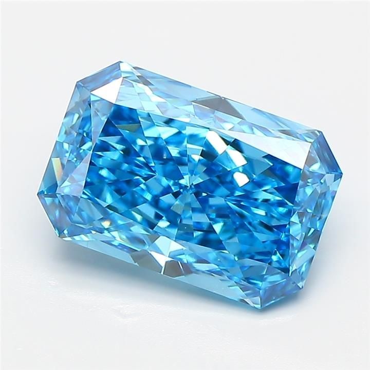 Loose Diamond - RADIANT 3.53ct Fancy Vivid Blue VS1: Loose Diamond - RADIANT 3.53ct Fancy Vivid Blue VS1 Source: This is a real non-mined Diamond that has been grown in a lab Shape: RADIANT Carats: 3.53 Color: Fancy Vivid Blue Certification: IGI Video: