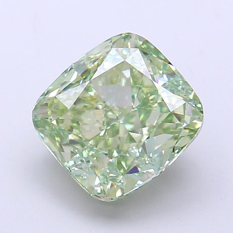 Loose Diamond - CUSHION MODIFIED 4.04ct Fancy Vivid Green VS1: Loose Diamond - CUSHION MODIFIED 4.04ct Fancy Vivid Green VS1 Source: This is a real non-mined Diamond that has been grown in a lab Shape: CUSHION MODIFIED Carats: 4.04 Color: Fancy Vivid Green Certif