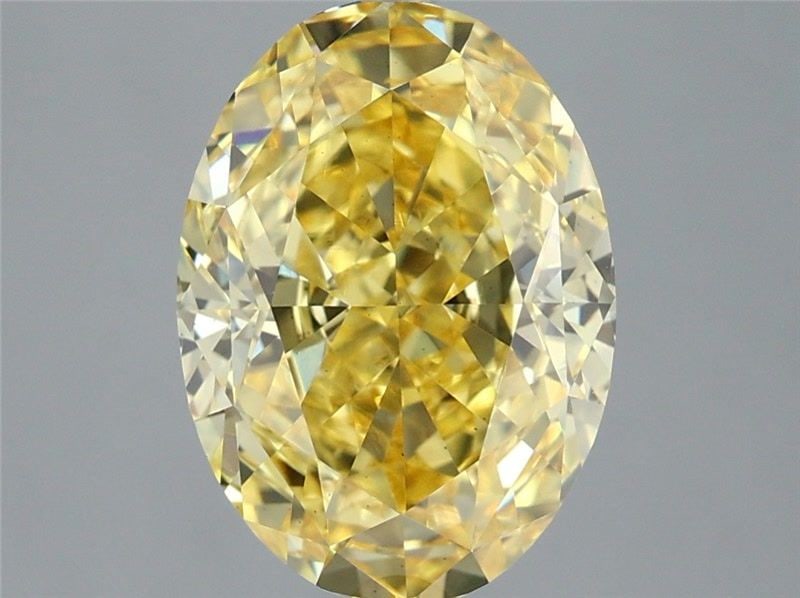 Loose Diamond - OVAL 4.55ct Fancy Vivid Yellow VS1: Loose Diamond - OVAL 4.55ct Fancy Vivid Yellow VS1 Source: This is a real non-mined Diamond that has been grown in a lab Shape: OVAL Carats: 4.55 Color: Fancy Vivid Yellow Certification: IGI Video: