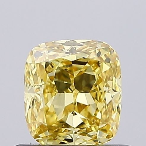 Loose Diamond - CUSHION BRILLIANT 0.48ct Fancy Vivid Yellow VS2: Loose Diamond - CUSHION BRILLIANT 0.48ct Fancy Vivid Yellow VS2 Source: This is a real non-mined Diamond that has been grown in a lab Shape: CUSHION BRILLIANT Carats: 0.48 Color: Fancy Vivid Yellow