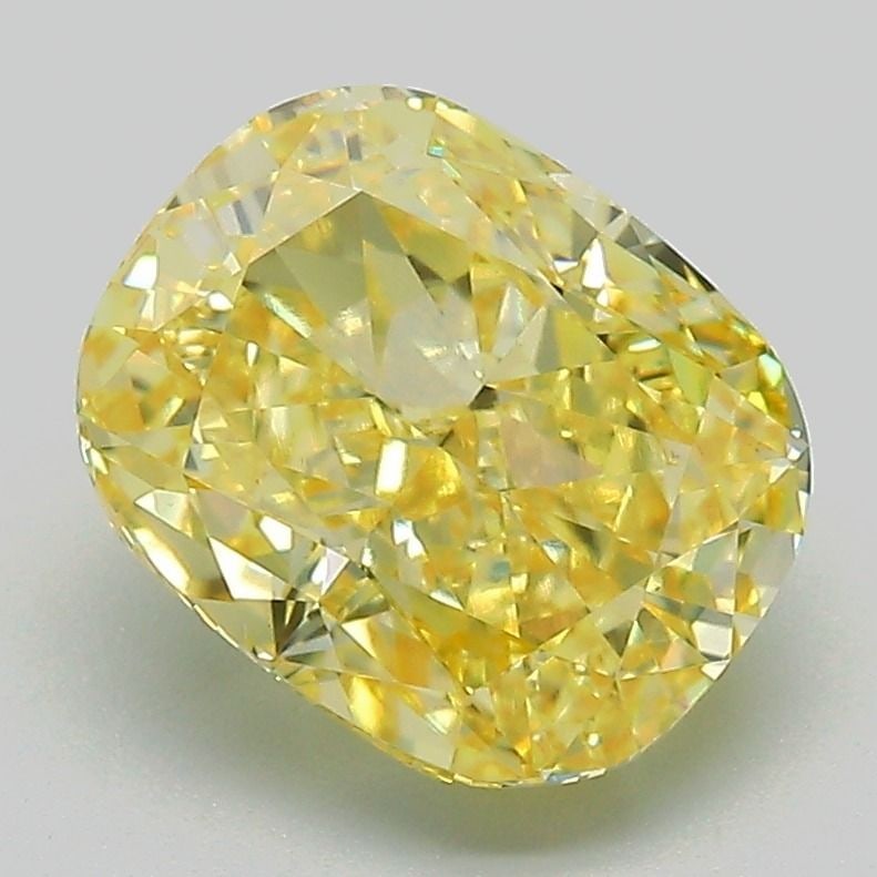Loose Diamond - CUSHION MODIFIED 3.01ct Fancy Vivid Yellow VVS2: Loose Diamond - CUSHION MODIFIED 3.01ct Fancy Vivid Yellow VVS2 Source: This is a real non-mined Diamond that has been grown in a lab Shape: CUSHION MODIFIED Carats: 3.01 Color: Fancy Vivid Yellow Cer