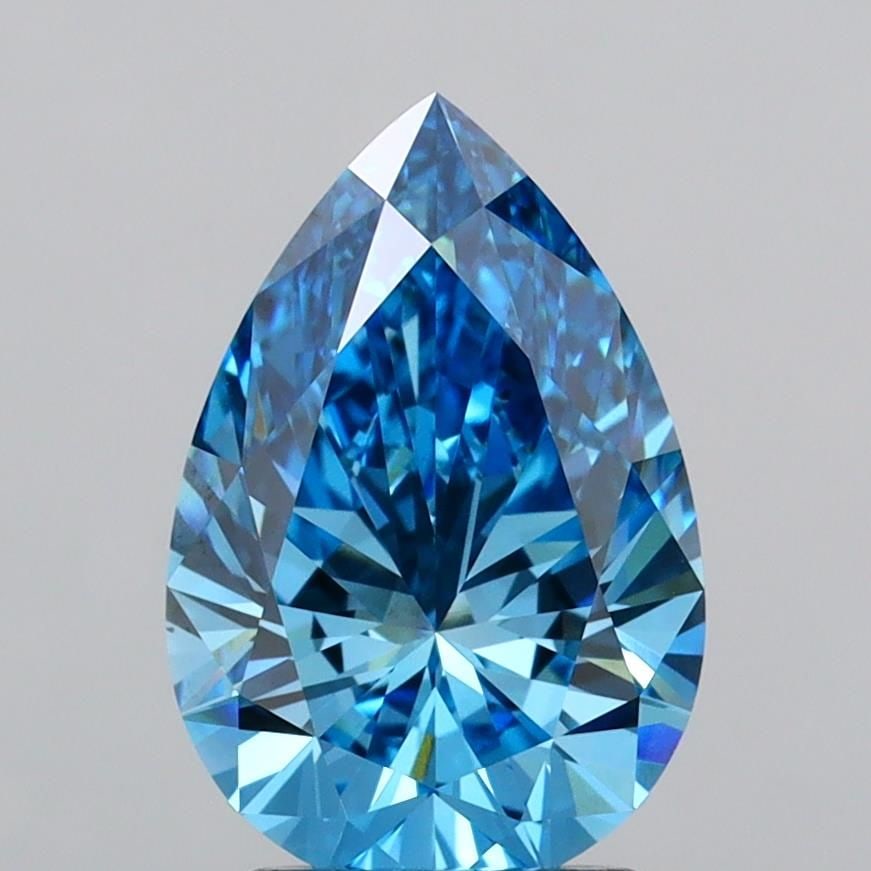 Loose Diamond - PEAR 2.94ct Fancy Vivid Blue VS1: Loose Diamond - PEAR 2.94ct Fancy Vivid Blue VS1 Source: This is a real non-mined Diamond that has been grown in a lab Shape: PEAR Carats: 2.94 Color: Fancy Vivid Blue Certification: IGI Video: Video