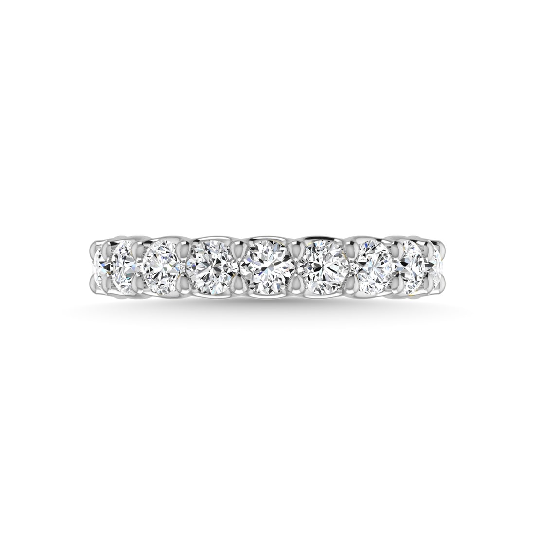 14K White Gold Lab Grown Diamond 3 5/8 Ct.Tw. Round Shape Three Fourth Way Wedding Band: 14K White Gold Lab Grown Diamond 3 5/8 Ct.Tw. Round Shape Three Fourth Way Wedding Band This stunning 14K White Gold Wedding Band, set with 3 5/8 Ct.Tw. of Round Lab Grown Diamonds, radiates exception