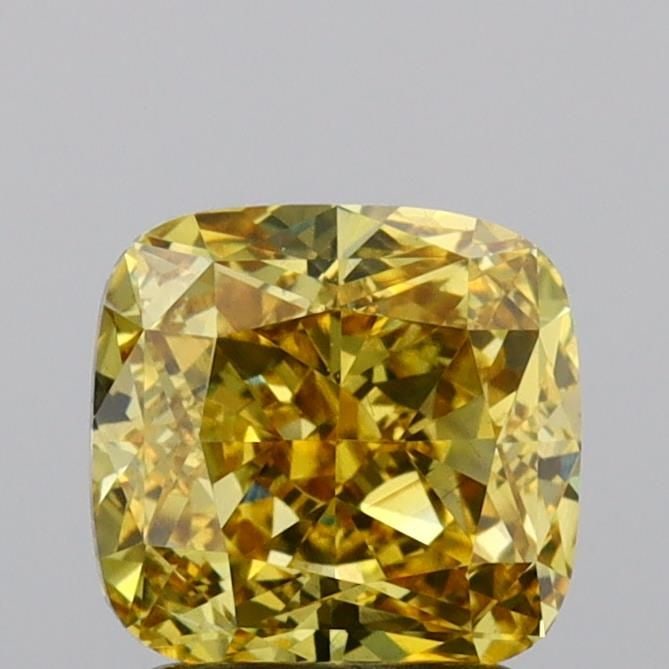 Loose Diamond - CUSHION BRILLIANT 2.06ct Fancy Vivid Yellow VS2: Loose Diamond - CUSHION BRILLIANT 2.06ct Fancy Vivid Yellow VS2 Source: This is a real non-mined Diamond that has been grown in a lab Shape: CUSHION BRILLIANT Carats: 2.06 Color: Fancy Vivid Yellow