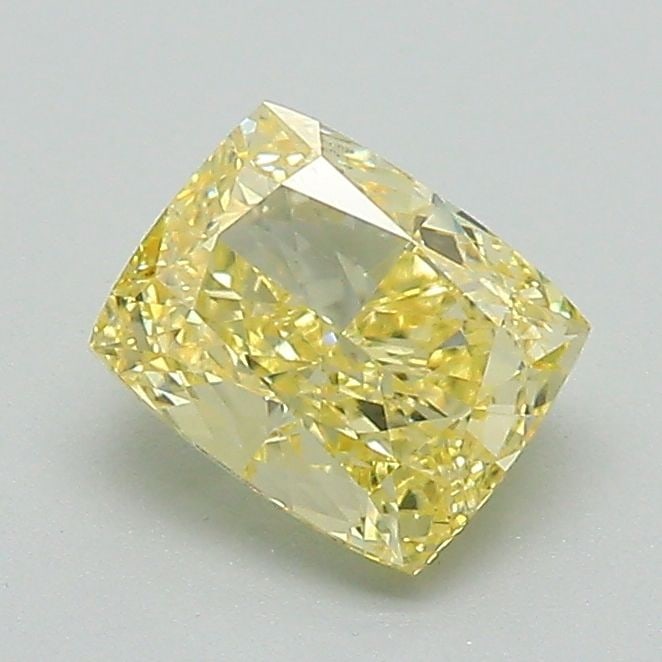 Loose Diamond - CUSHION BRILLIANT 0.97ct Fancy Intense Yellow VS1: Loose Diamond - CUSHION BRILLIANT 0.97ct Fancy Intense Yellow VS1 Source: This is a real non-mined Diamond that has been grown in a lab Shape: CUSHION BRILLIANT Carats: 0.97 Color: Fancy Intense Yello