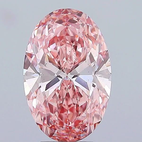 Loose Diamond - OVAL 5.51ct Fancy Vivid Pink SI1: Loose Diamond - OVAL 5.51ct Fancy Vivid Pink SI1 Source: This is a real non-mined Diamond that has been grown in a lab Shape: OVAL Carats: 5.51 Color: Fancy Vivid Pink Certification: IGI Video: