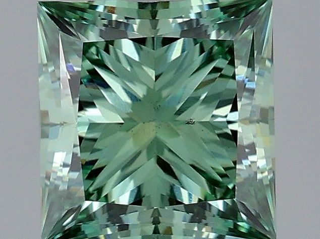 Loose Diamond - PRINCESS 2.01ct Fancy Vivid Green VS2: Loose Diamond - PRINCESS 2.01ct Fancy Vivid Green VS2 Source: This is a real non-mined Diamond that has been grown in a lab Shape: PRINCESS Carats: 2.01 Color: Fancy Vivid Green Certification: IGI Vid