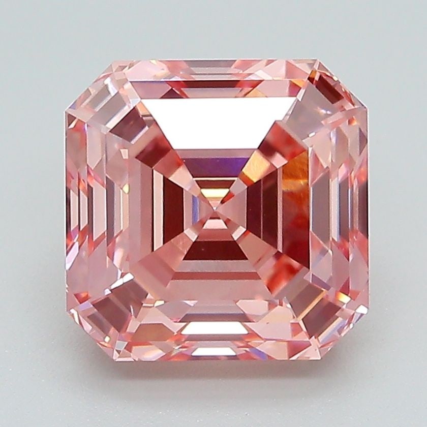 Loose Diamond - SQUARE EMERALD 3.71ct Fancy Vivid Pink VS1: Loose Diamond - SQUARE EMERALD 3.71ct Fancy Vivid Pink VS1 Source: This is a real non-mined Diamond that has been grown in a lab Shape: SQUARE EMERALD Carats: 3.71 Color: Fancy Vivid Pink Certificatio