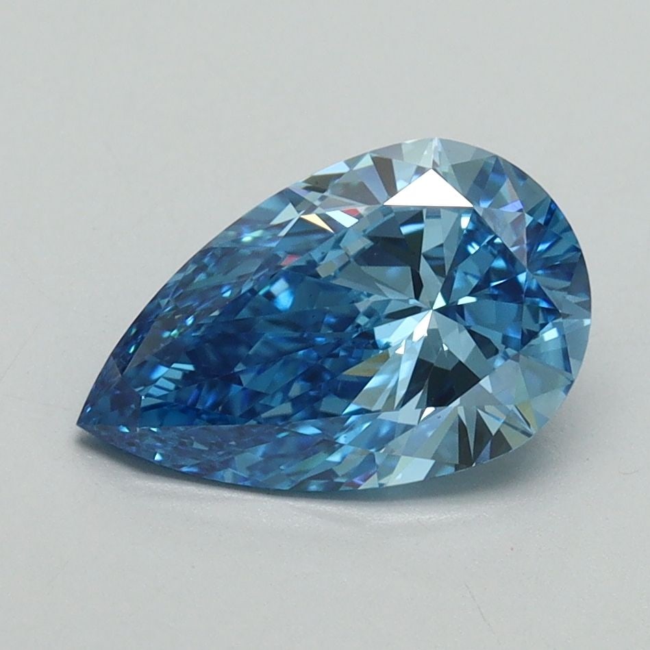 Loose Diamond - PEAR 1.51ct Fancy Vivid Blue VS1: Loose Diamond - PEAR 1.51ct Fancy Vivid Blue VS1 Source: This is a real non-mined Diamond that has been grown in a lab Shape: PEAR Carats: 1.51 Color: Fancy Vivid Blue Certification: IGI Video: