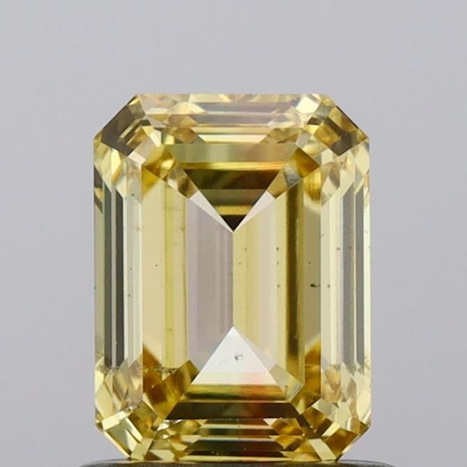 Loose Diamond - EMERALD 1.0ct Fancy Vivid Yellow VS2: Loose Diamond - EMERALD 1.0ct Fancy Vivid Yellow VS2 Source: This is a real non-mined Diamond that has been grown in a lab Shape: EMERALD Carats: 1.0 Color: Fancy Vivid Yellow Certification: NONE Vide