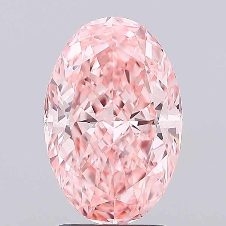 Loose Diamond - OVAL 2.6ct Fancy Vivid Pink VVS2: Loose Diamond - OVAL 2.6ct Fancy Vivid Pink VVS2 Source: This is a real non-mined Diamond that has been grown in a lab Shape: OVAL Carats: 2.6 Color: Fancy Vivid Pink Certification: IGI Video: