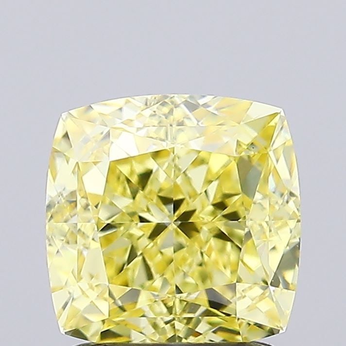Loose Diamond - CUSHION MODIFIED 1.87ct Fancy Intense Yellow VS1: Loose Diamond - CUSHION MODIFIED 1.87ct Fancy Intense Yellow VS1 Source: This is a real non-mined Diamond that has been grown in a lab Shape: CUSHION MODIFIED Carats: 1.87 Color: Fancy Intense Yellow 