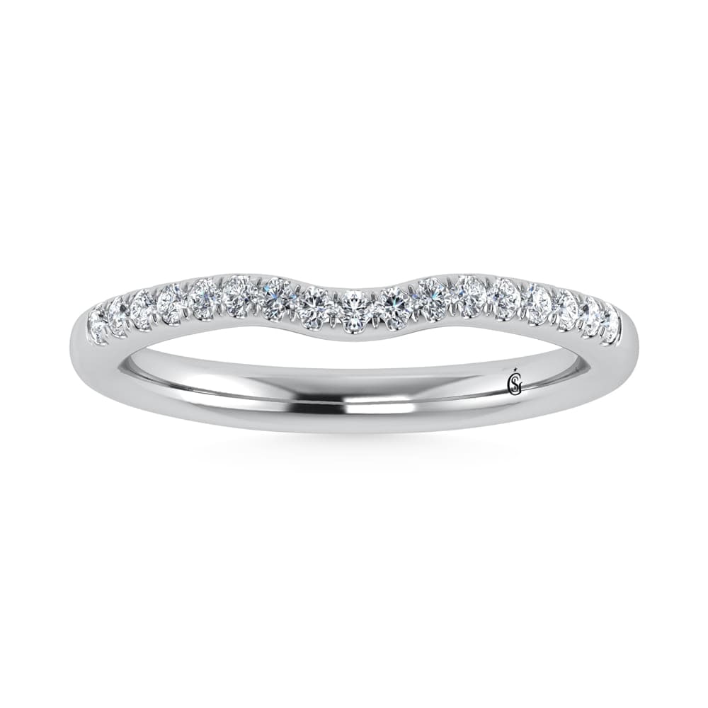14K White Gold Lab Grown Diamond 1/6 Ct.Tw. Wedding Band (1 of 4)