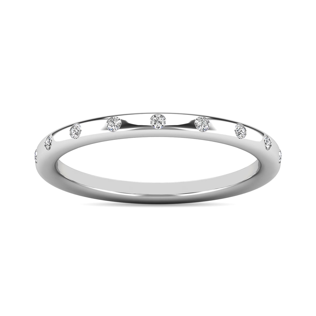 Diamond 1/10 Ct.tw Stackable Ring in 14K White Gold: Diamond 1/10 Ct.tw Stackable Ring in 14K White Gold 14k White Gold Stone Color: G-h Stone Clarity: I1 Each ring is presented in standard size 6.5. Complimentary resizing is available between sizes 510