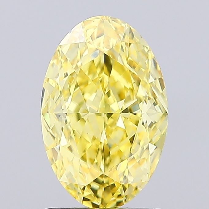 Loose Diamond - OVAL 1.58ct Fancy Vivid Yellow VS1: Loose Diamond - OVAL 1.58ct Fancy Vivid Yellow VS1 Source: This is a real non-mined Diamond that has been grown in a lab Shape: OVAL Carats: 1.58 Color: Fancy Vivid Yellow Certification: IGI Video: