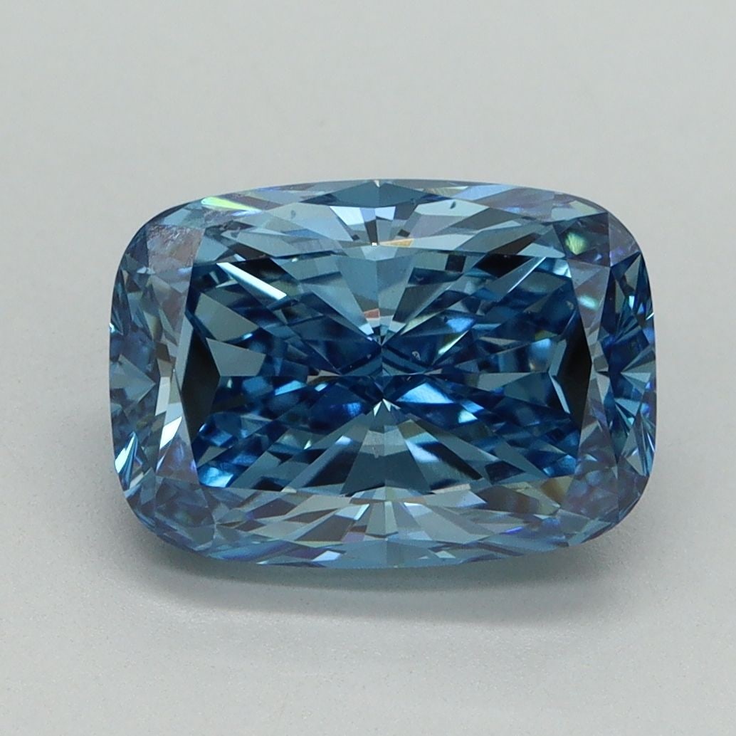 Loose Diamond - CUSHION BRILLIANT 3.01ct Fancy Vivid Blue VS2: Loose Diamond - CUSHION BRILLIANT 3.01ct Fancy Vivid Blue VS2 Source: This is a real non-mined Diamond that has been grown in a lab Shape: CUSHION BRILLIANT Carats: 3.01 Color: Fancy Vivid Blue Certif