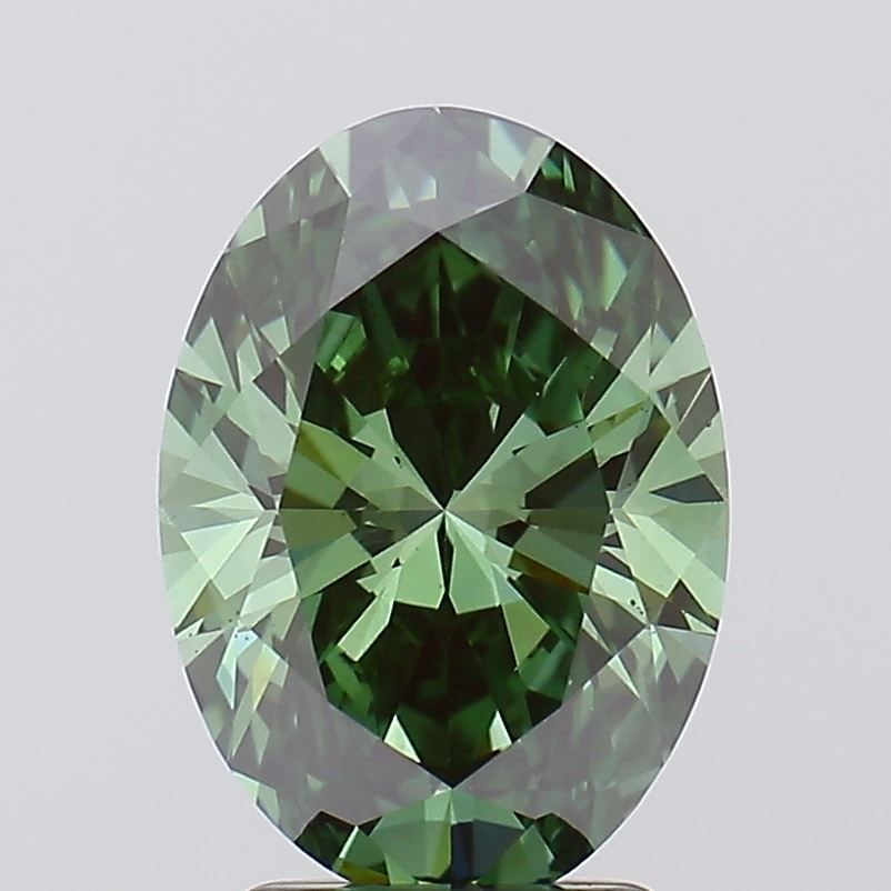 Loose Diamond - OVAL 2.71ct Fancy Vivid Green VS2: Loose Diamond - OVAL 2.71ct Fancy Vivid Green VS2 Source: This is a real non-mined Diamond that has been grown in a lab Shape: OVAL Carats: 2.71 Color: Fancy Vivid Green Certification: IGI Video: