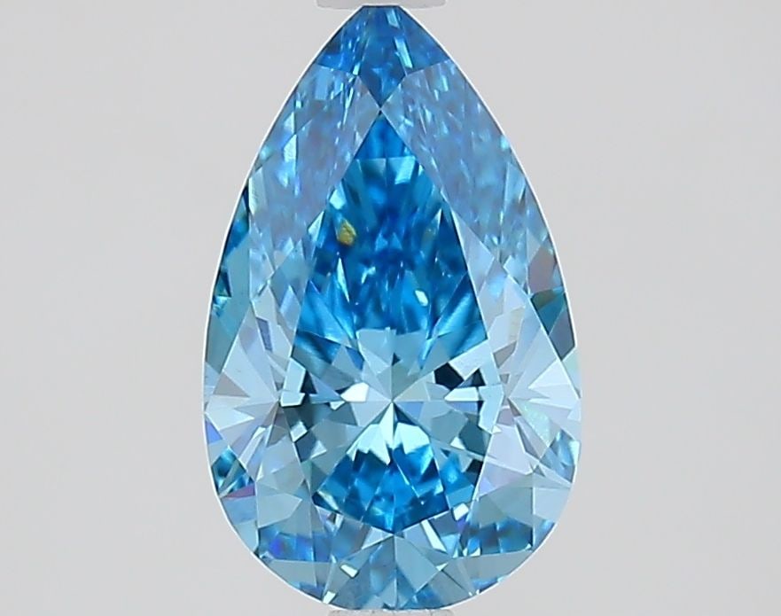 Loose Diamond - PEAR 1.54ct Fancy Vivid Blue VS1: Loose Diamond - PEAR 1.54ct Fancy Vivid Blue VS1 Source: This is a real non-mined Diamond that has been grown in a lab Shape: PEAR Carats: 1.54 Color: Fancy Vivid Blue Certification: IGI Video: