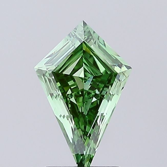 Loose Diamond - KITE 1.39ct Fancy Vivid Green VVS2: Loose Diamond - KITE 1.39ct Fancy Vivid Green VVS2 Source: This is a real non-mined Diamond that has been grown in a lab Shape: KITE Carats: 1.39 Color: Fancy Vivid Green Certification: IGI Video: