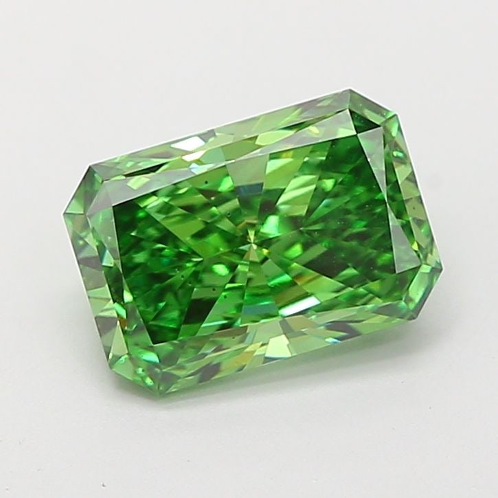 Loose Diamond - RADIANT 2.06ct Fancy Vivid Green VS2: Loose Diamond - RADIANT 2.06ct Fancy Vivid Green VS2 Source: This is a real non-mined Diamond that has been grown in a lab Shape: RADIANT Carats: 2.06 Color: Fancy Vivid Green Certification: IGI Video