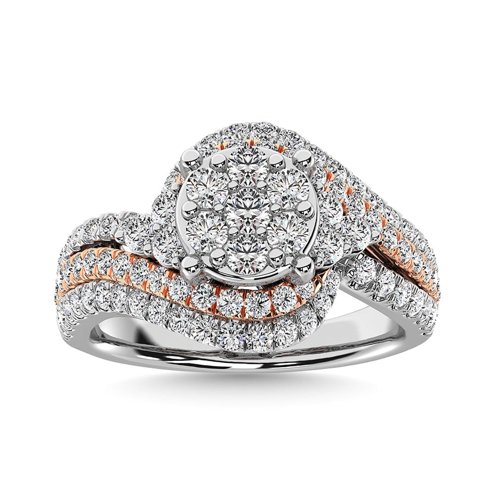Diamond 1 1/2 Ct.Tw. Engagement Ring in 14K Two Tone Gold: Diamond 1 1/2 Ct.Tw. Engagement Ring in 14K Two Tone Gold 14k Two Tone Stone Color: G-h Stone Clarity: Si2 Each ring is presented in standard size 6.5. Complimentary resizing is available between