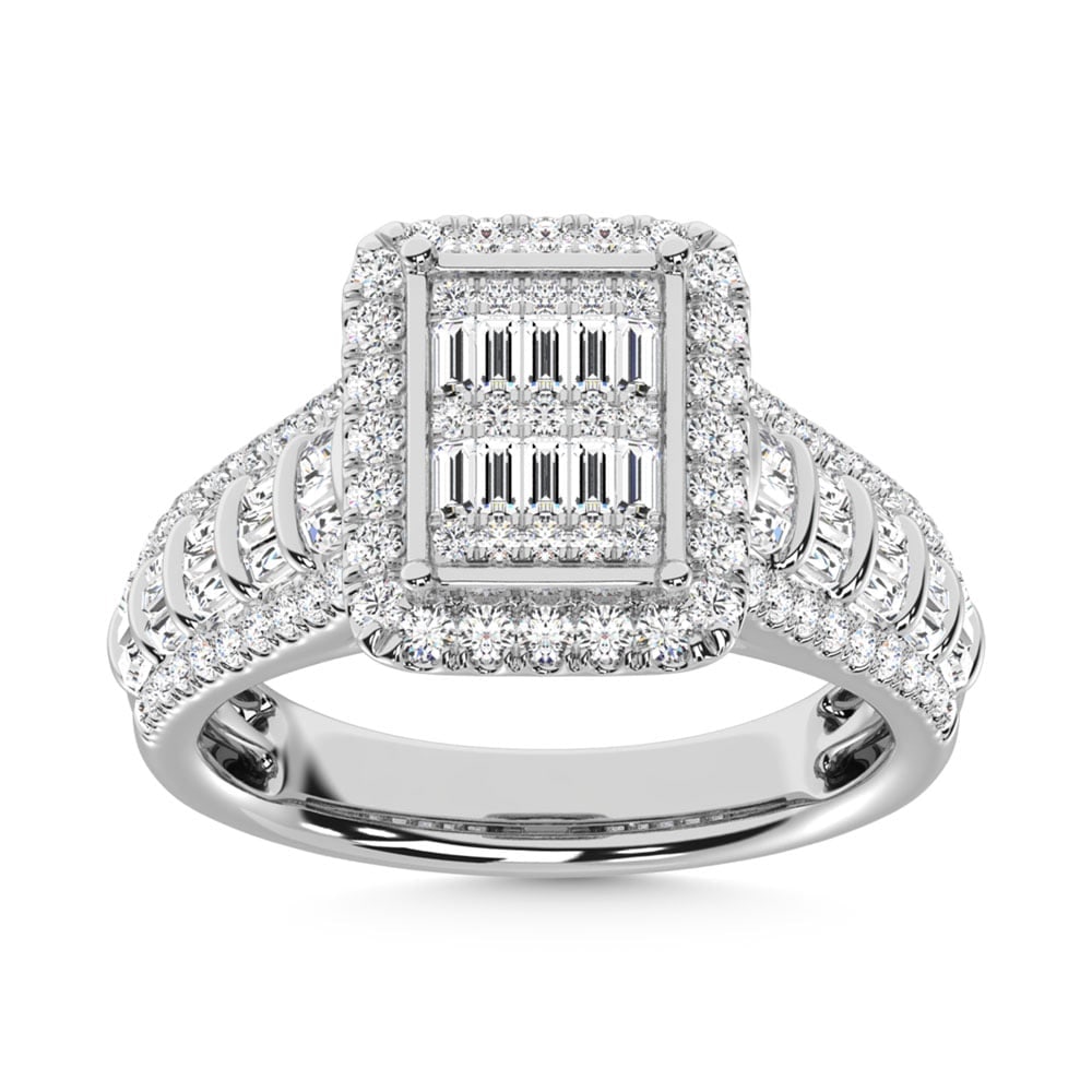 14K White Gold Diamond 1 Ct.Tw. Engagement Ring: 14K White Gold Diamond 1 Ct.Tw. Engagement Ring 14k White Gold Stone Color: G-h Stone Clarity: Si2 Each ring is presented in standard size 6.5. Complimentary resizing is available between sizes 510 (i