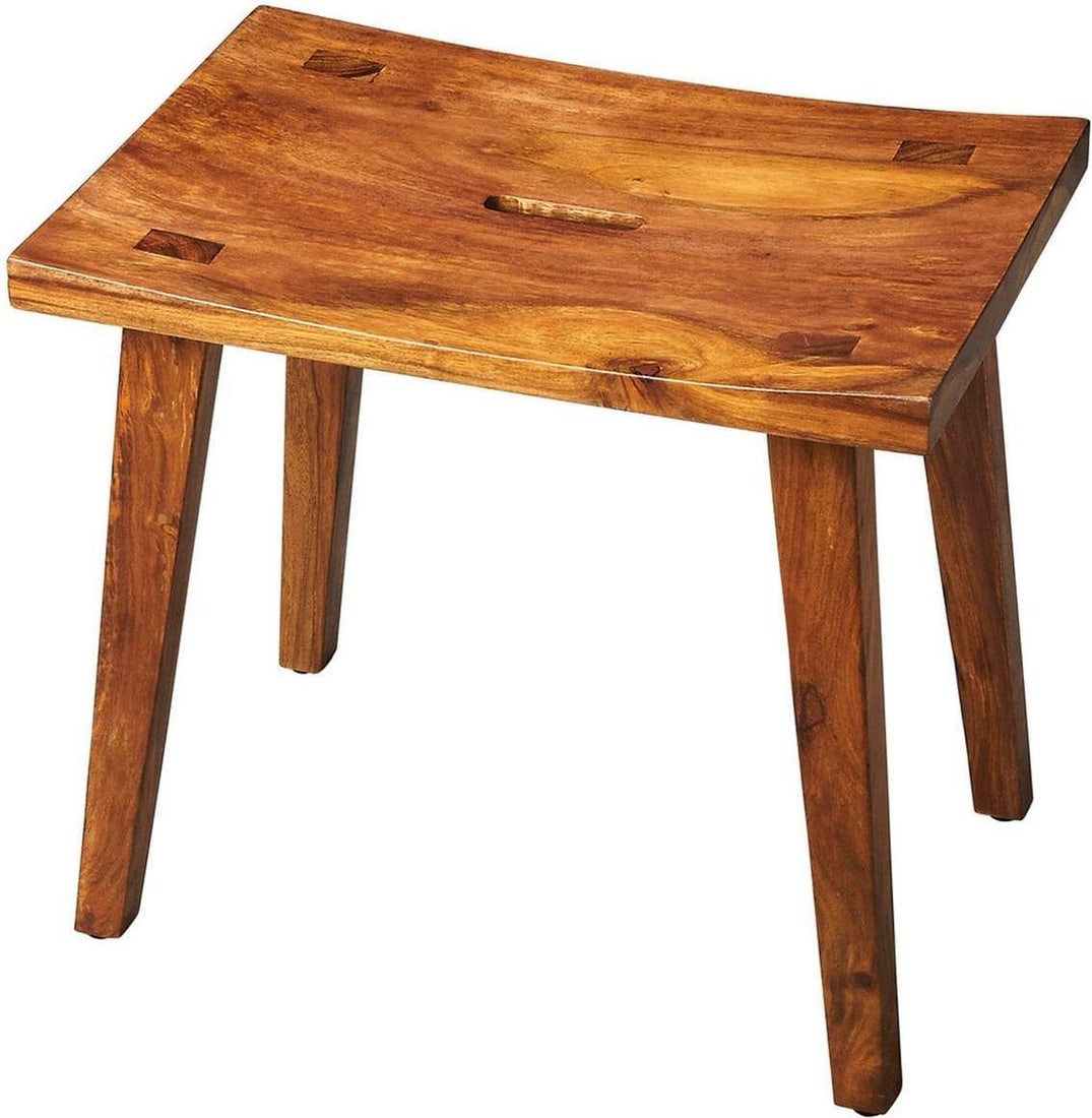 Butler Rohan Acacia Stool Elegant Light Brown Rectangle (1 of 1)